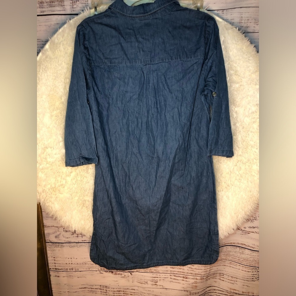 Blue Polo Collar Cuffed Sleeve Dress/Cover up size 6 NWOT - Picture 9 of 12